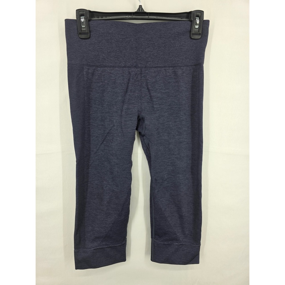 Lululemon Ebb to Street Tight Crop Heathered Navy Blue Seamless Leggings 3070